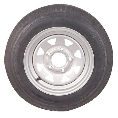 AMERICANA TIRE AND WHEEL Americana Tire and Wheel 30850 Economy Bias Tire and Wheel 5.30 x 12 C/5-Hole - Galvanized Spoke Rim 30850